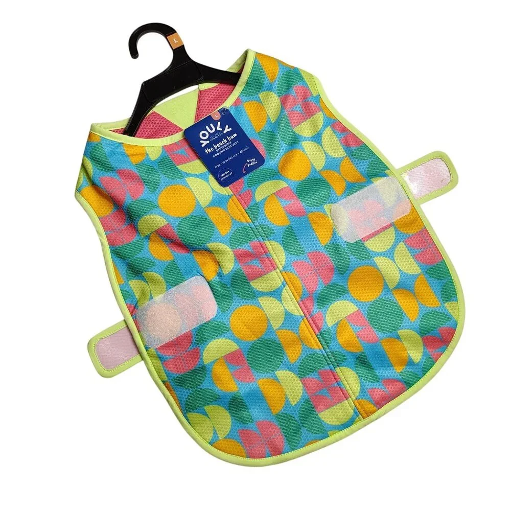 Youly The Beach Bum Dog Large Reversible Cooling Vest With UPF 50+ Protection